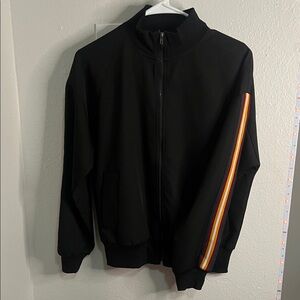 Shinestar Black Bomber Jacket with Rainbow Stripe